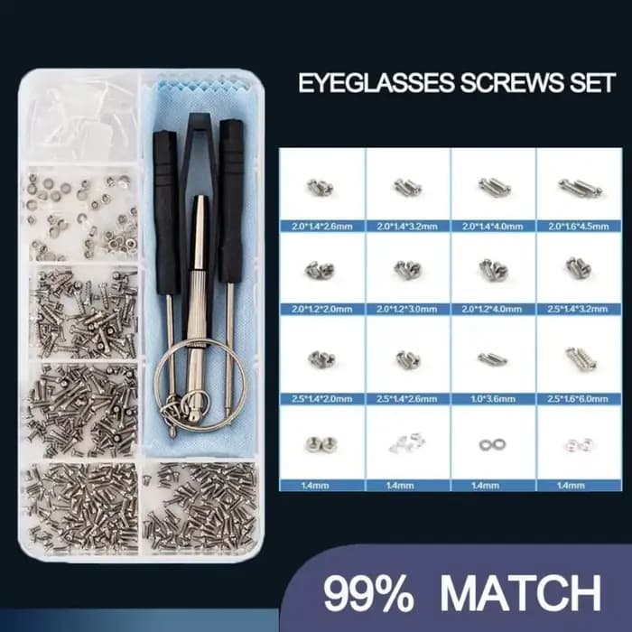 Kit de réparation de lunettes, 1 ensemble, outil comprenant de petites vis, plaquettes nasales, Micr