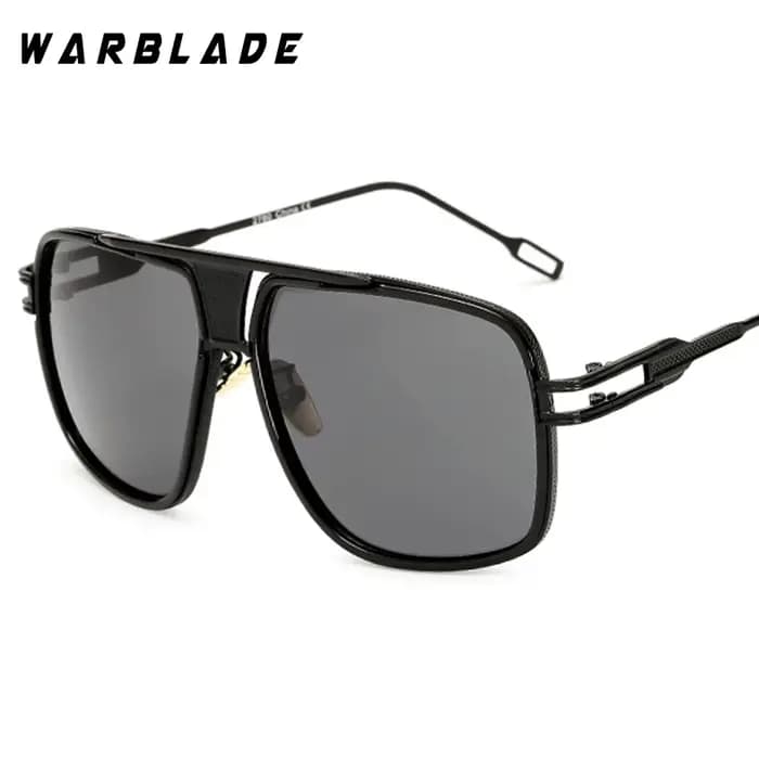 18K plaqué or carré hommes lunettes de soleil femmes Couple plat haut de gamme marque Design dames l
