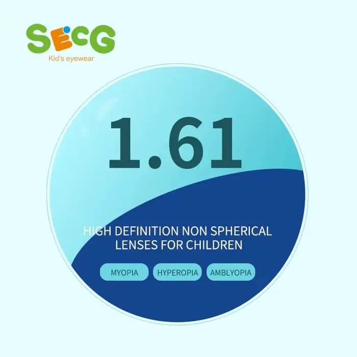 Protection contre les radiations personnalisée 1.61 asphère à haute index lentille optique transpare