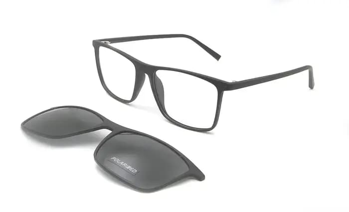 TR90 lunettes carrées polarisées cadre aimant Clip-On lunettes de soleil miroir hommes lunettes avec