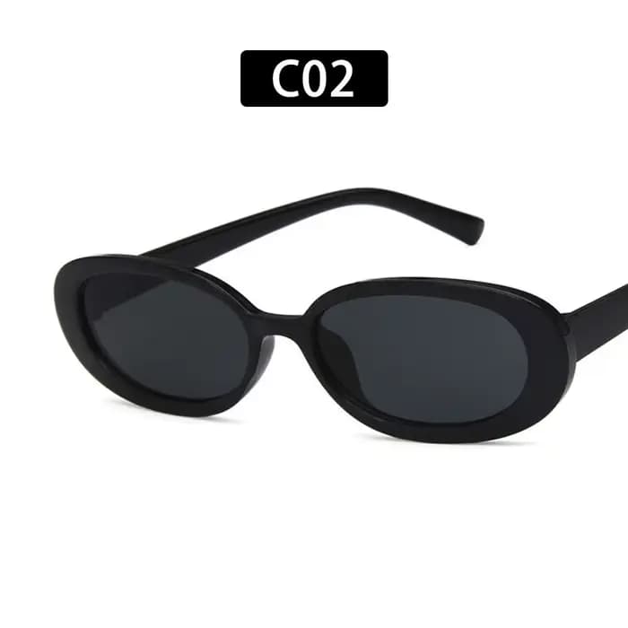 Lunettes de soleil en plastique pour femmes, monture rétro, petite monture ovale, nuances à la mode,