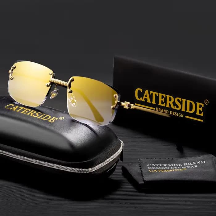 CATERSIDE mode lunettes de soleil sans cadre hommes femmes luxueux fête en plein air lunettes de sol