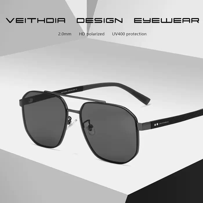 VEITHDIA marque Vintage lunettes de soleil pour hommes femmes polarisées UV400 lentille extérieure c