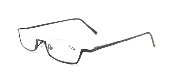 Lunettes de lecture carrées en alliage pour hommes, demi-monture, jambes, extensible, processus de t