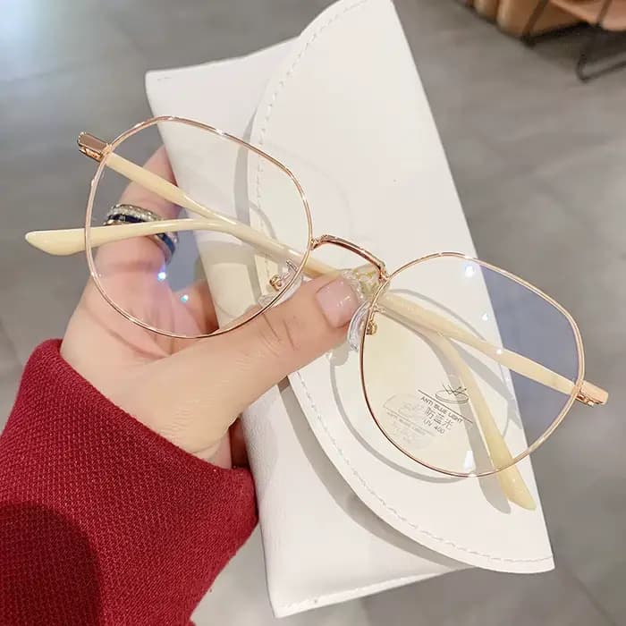 Lunettes de myopie finies de luxe pour dames, lunettes rondes bloquant la lumière bleue, lunettes de