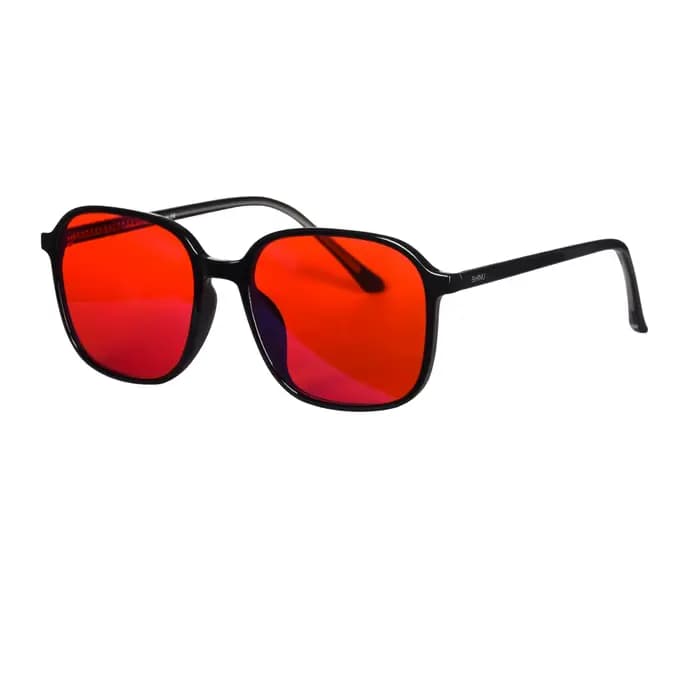 Lunettes de style y2k pour hommes et femmes, verres rouges de forme carrée pour un meilleur sommeil,
