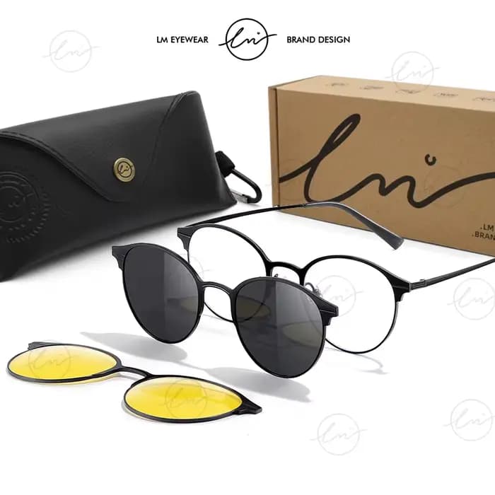 LM lunettes de soleil magnétiques hommes femmes polarisées Clip sur lunettes de soleil cadre Vintage