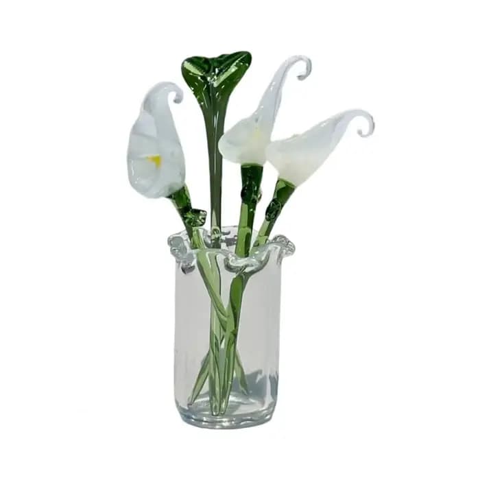 Décor de fleurs en verre fleurs en verre faites à la main Bouquet de fleurs en verre soufflé à la ma