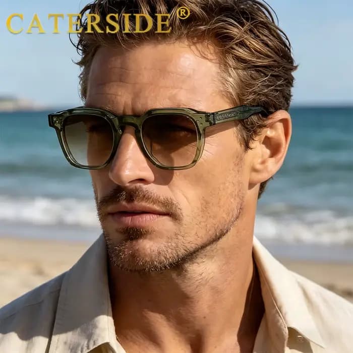 Lunettes de soleil rétro punk CATERSIDE pour hommes, monture carrée petite, design personnalisé, lun