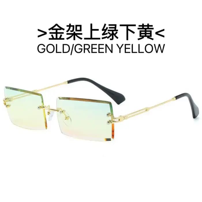 Lunettes de soleil tendance sans monture pour hommes et femmes, lunettes de soleil rectangulaires sa