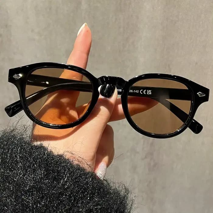 Lunettes unisexes à la mode, 1 pièce, nouvelle tendance, ronde, petit cadre, personnalité Dopamine, 