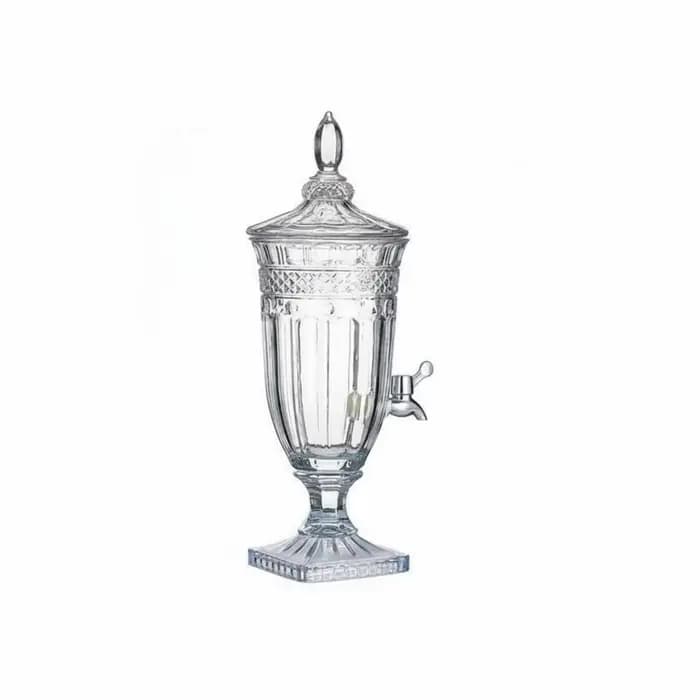 Distributeur de boissons en verre avec robinet, structure transparente, grande capacité, design vint