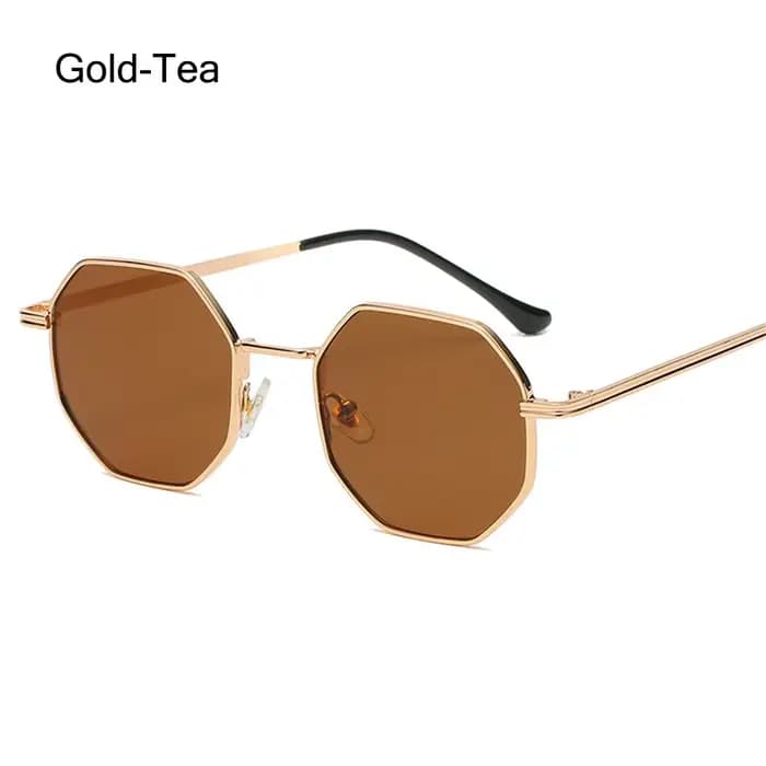 Lunettes de soleil carrées rétro pour hommes et femmes, lunettes de soleil polygonales à petite mont