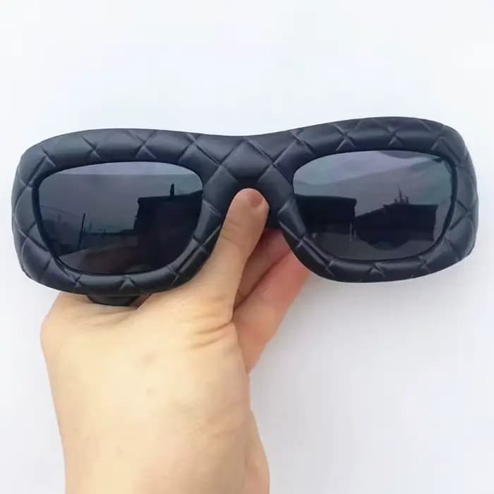 Lunettes de soleil Hip Hop unisexe, design à carreaux, anti-UV, monture carrée, style affirmé