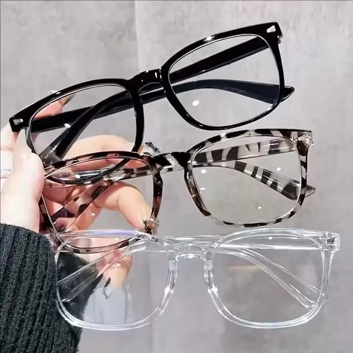 Lunettes à lentilles transparentes carrées minimalistes, barrière de lumière bleue, adaptées à un us