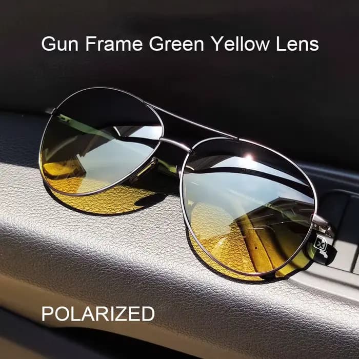 Lunettes de soleil classiques pour hommes, photochromiques, vision nocturne, verres teintés jaunes, 