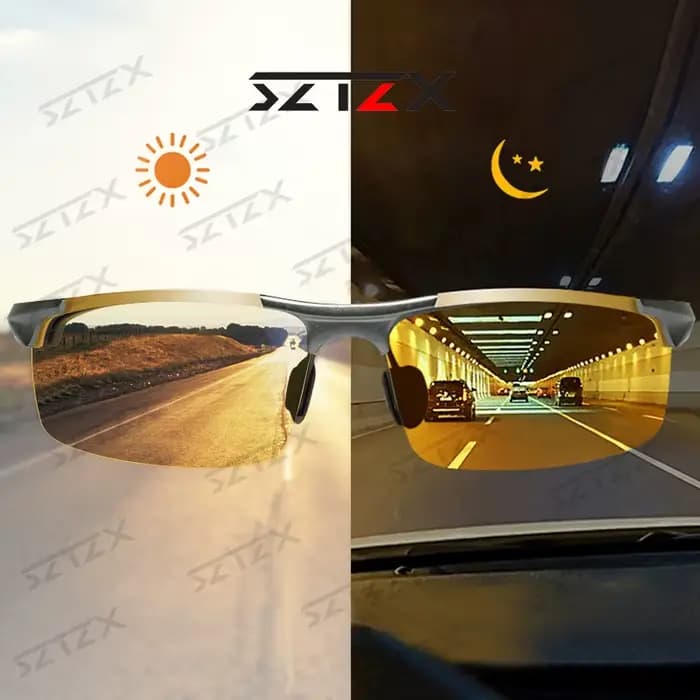 SZTZX Anti-éblouissement jour nuit Vision lunettes photochromiques hommes polarisées conduite pêche 