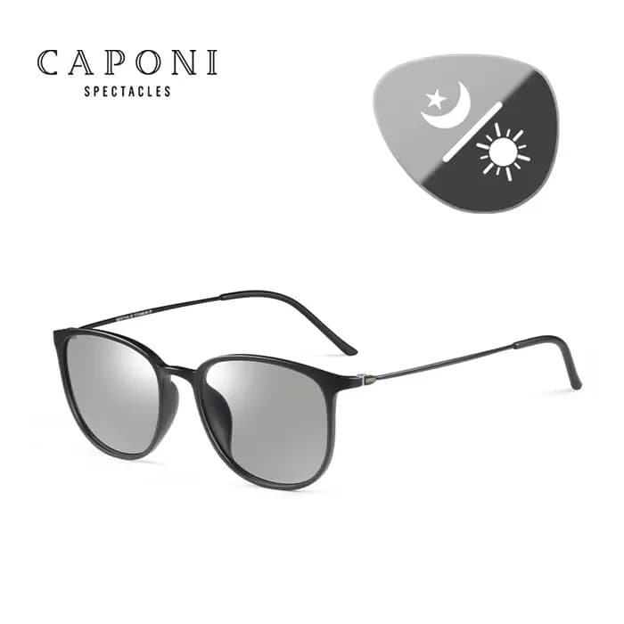CAPONI ovale hommes lunettes de soleil photochromiques lunettes de soleil polarisées pour hommes pro