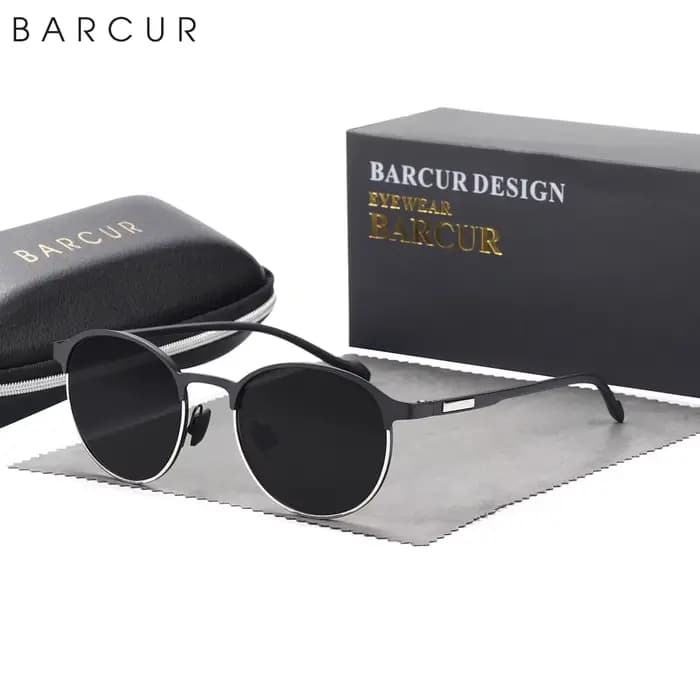 BARCUR TR90 Temples lunettes de soleil femmes polarisées mode lunettes de soleil conduite ronde dame