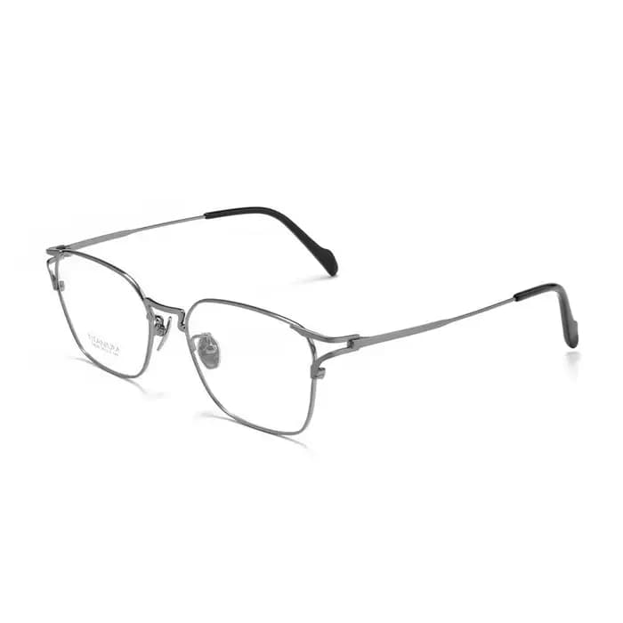 Lunettes d'affaires en titane pour hommes, monture complète géométrique XXL – Conception professionn