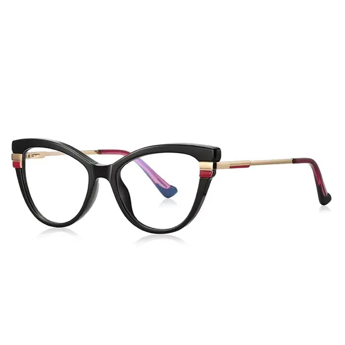 Lunettes œil de chat à monture violette pour femmes, verres pour myopie, charnière à ressort, pour é