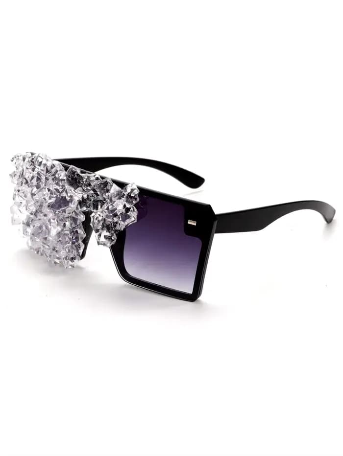 Nouvelles lunettes de mode en cristal de glace sans cadre avec lunettes de soleil de photographie de