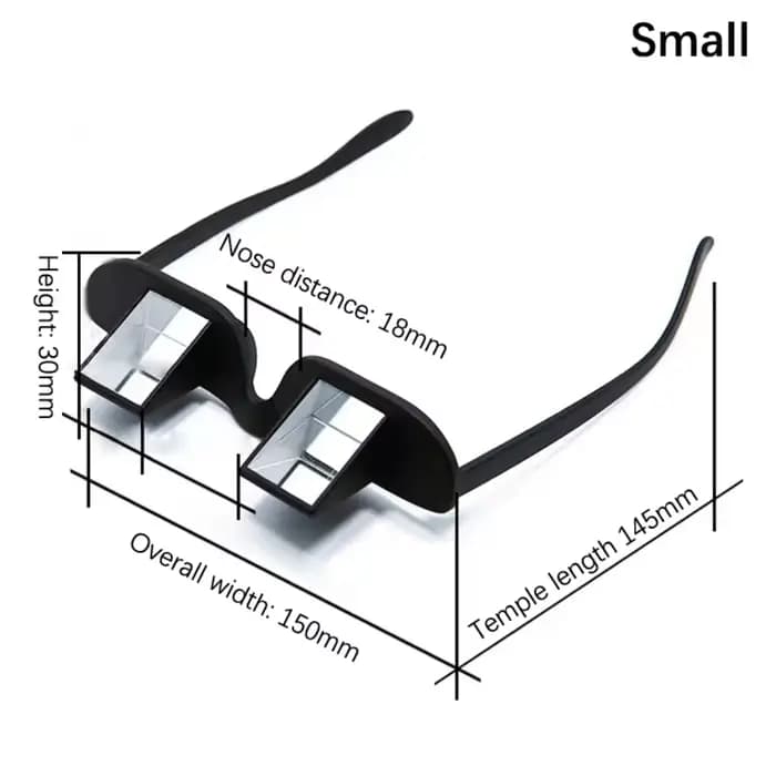 Lunettes de vision prisme pour regarder la télévision en position allongée ou assise, vue horizontal
