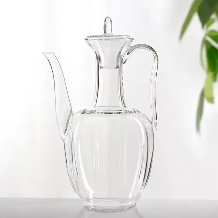 Théière en verre Vintage, bouilloire Flagon, résistante à la chaleur, bouteille d'eau, théière à fle