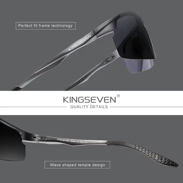 Véritable KINGSEVEN polarisé hommes lunettes de soleil en aluminium conduite miroir lentille mâle lu