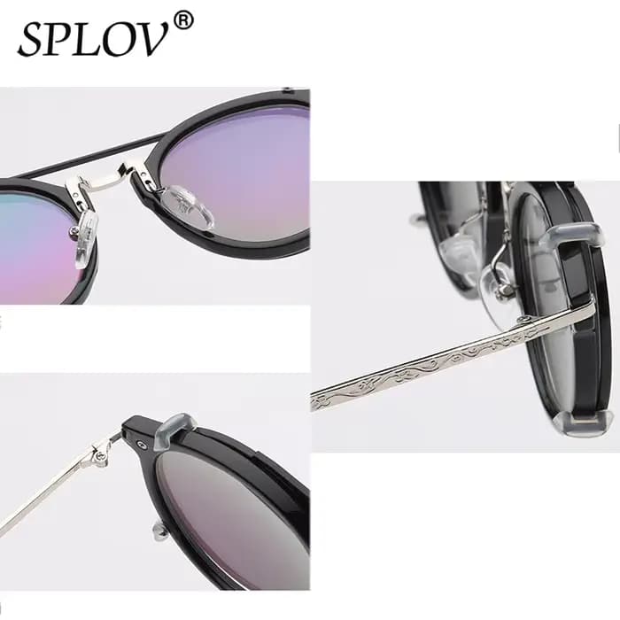 Lunettes de soleil rétro Steampunk à Clip rond pour hommes et femmes, verres amovibles Double couche