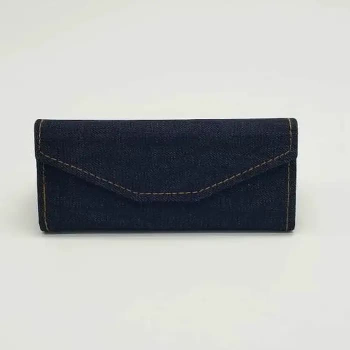 Étui à lunettes pliant Triangle en tissu Denim, boîte à lunettes de lecture rétro Anti-pression, étu