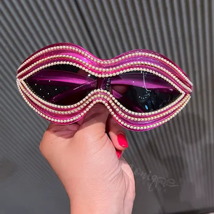 2024 lunettes de soleil femmes style tendance grand cadre lunettes surdimensionnées luxe perle décor