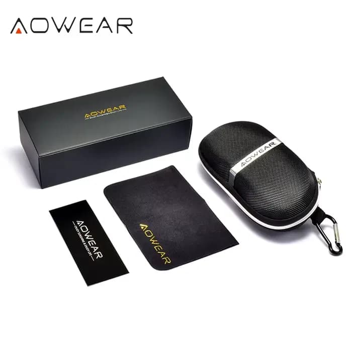 AOWEAR-Lunettes de soleil miroir sans monture pour hommes, lunettes de soleil polarisées, qualité de