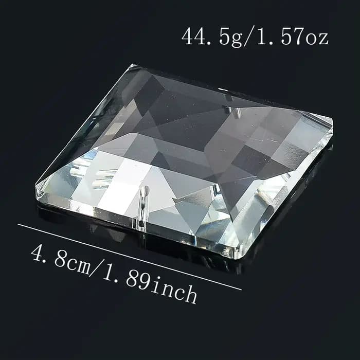 Pendentif en cristal pyramidal plat à facettes trapézoïdales de 48 mm, accessoire de lustre pour déc