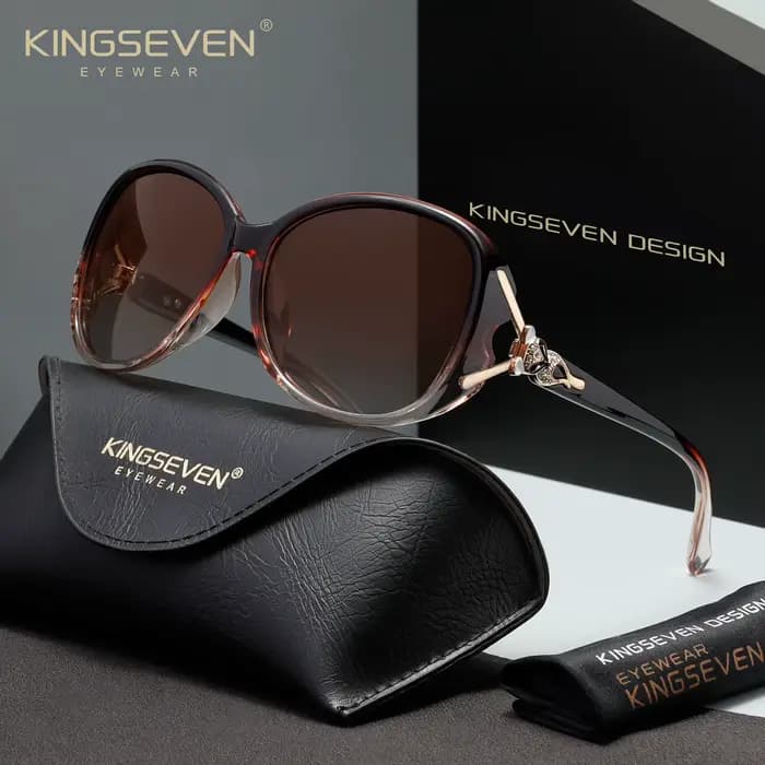 KINGSEVEN Lunettes de soleil tendance pour femmes, UV400 polarisées, anti-éblouissement, forme ovale