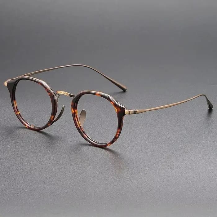 Marque japonaise réplication acétate titane lunettes cadre rétro luxe rond lunettes hommes femme irr