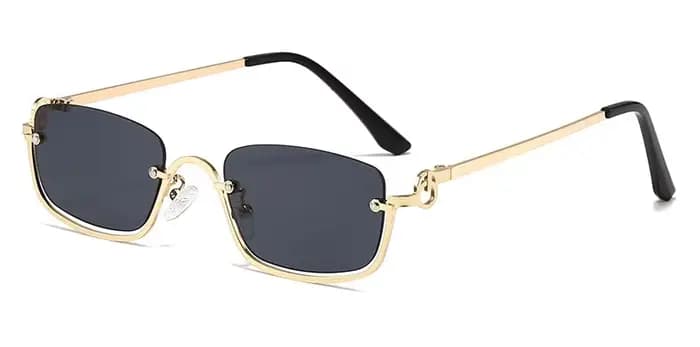 Lunettes de soleil carrées demi-monture pour femmes, marque de luxe, petit métal rétro rectangulaire