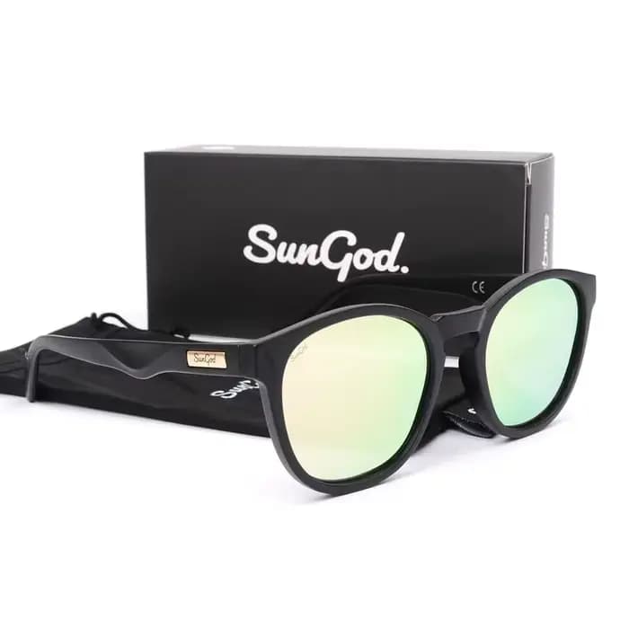 SUNGOD MIRAS Lunettes de soleil miroir bleu Lunettes à verres polarisés pour hommes Lunettes de sole