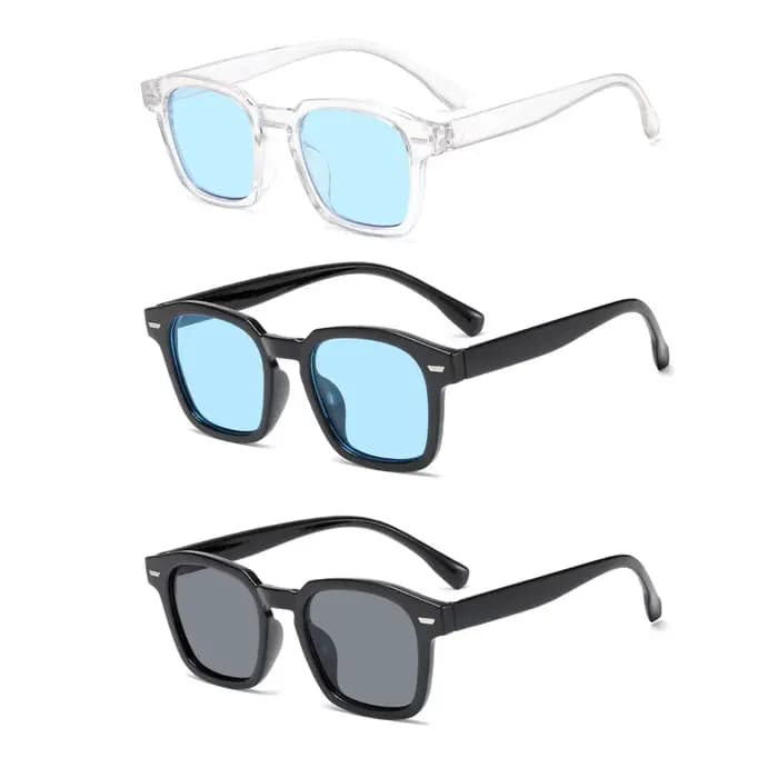 RMM-Lunettes de soleil carrées polygonales pour hommes et femmes, 3 pièces/ensemble, rétro, de haute