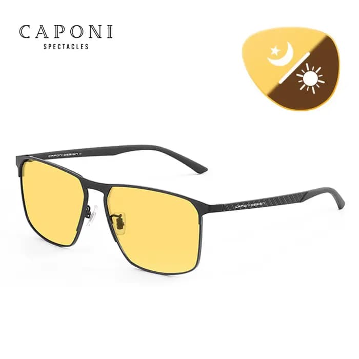 CAPONI Top qualité Vision nocturne lunettes de soleil pour hommes femmes cadre en Fiber de carbone l