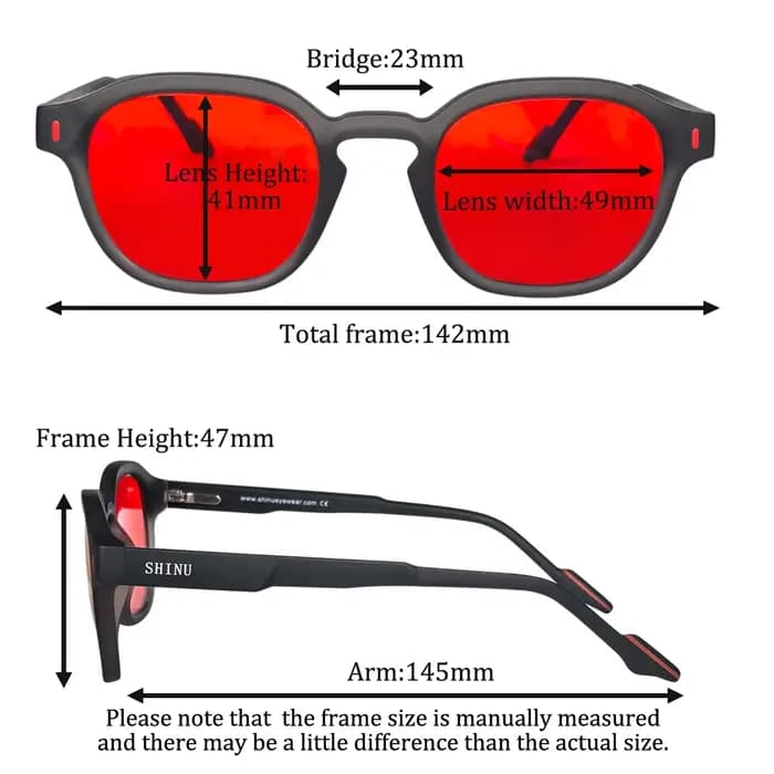 SHINU sommeil meilleurs lentilles rouges lunettes à filtre de lumière bleue pour hommes oculaires or