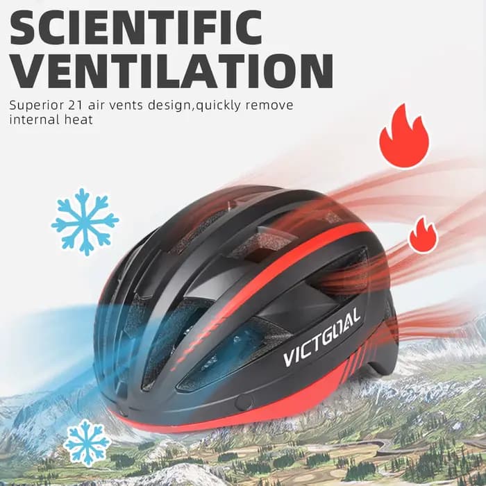 VICTGOAL Casque de vélo pour hommes Lunettes de protection solaire Casque de cyclisme LED USB Lumièr