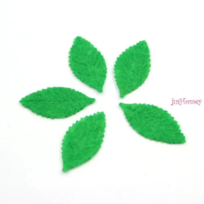 Feuilles vertes en feutre de laine pour bricolage, appliques en forme de cuir chevelu, fournitures d