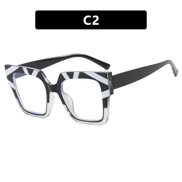 Lunettes de lecture carrées surdimensionnées à rayures noires et blanches pour hommes et femmes, mar