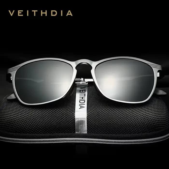 VEITHDIA-Lunettes de soleil unisexes rétro en aluminium et magnésium, verres polarisés, vintage, acc
