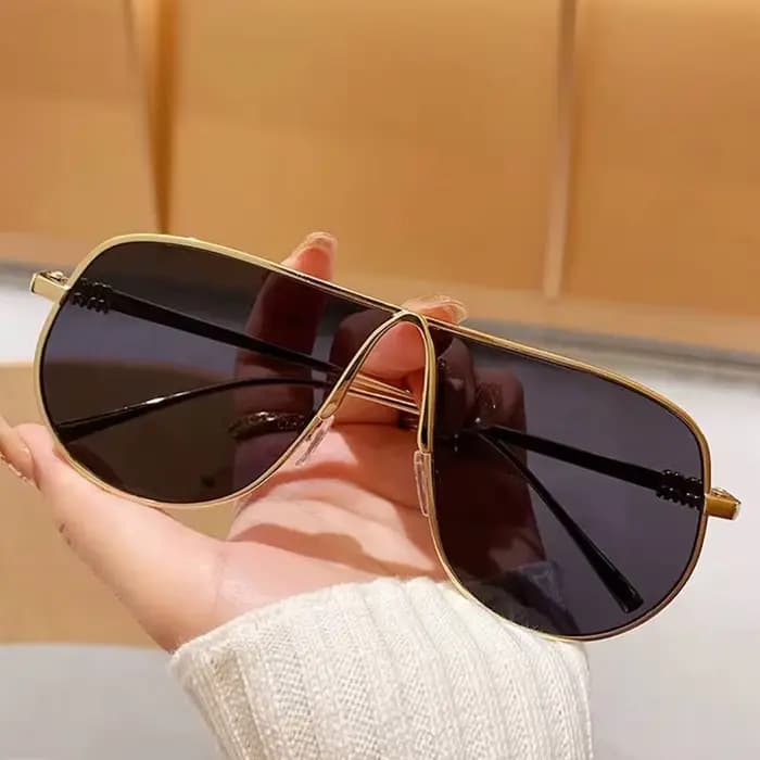 Nouvelle marque de mode lunettes de soleil carrées surdimensionnées pour femmes vintage alliage dégr