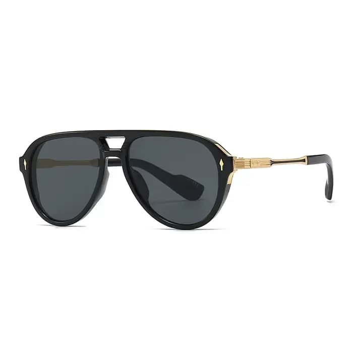 Lunettes de soleil aviateur rétro avec double pont, verres polarisés UV400, style pilote plein cadre