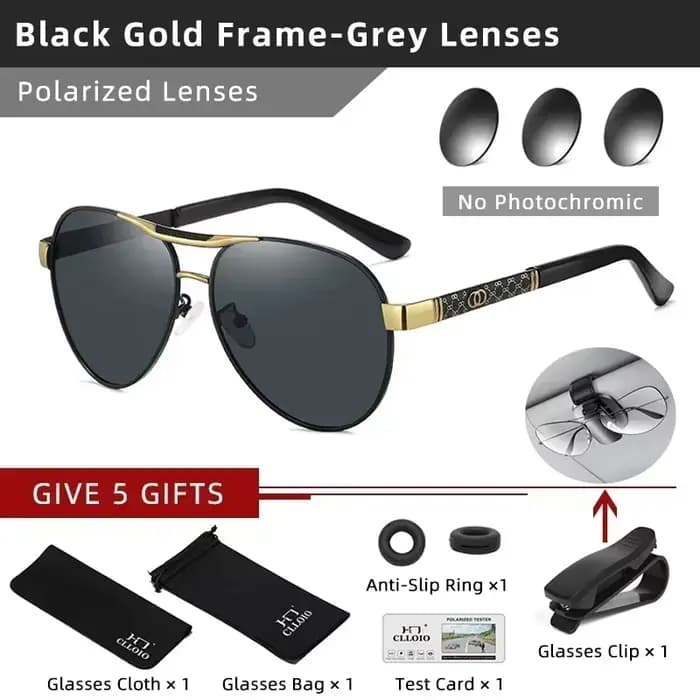 CLLOIO-Lunettes de soleil photochromiques pour hommes et femmes, verres polarisés, anti-absorbe ouis