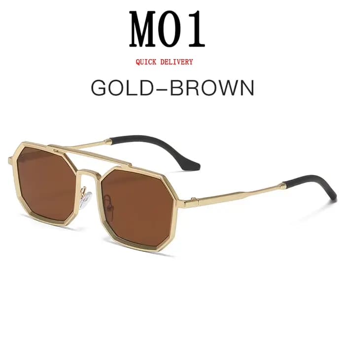 Lunettes De soleil en métal pour hommes lunettes De soleil carrées Vintage femmes à la mode Luxe mod