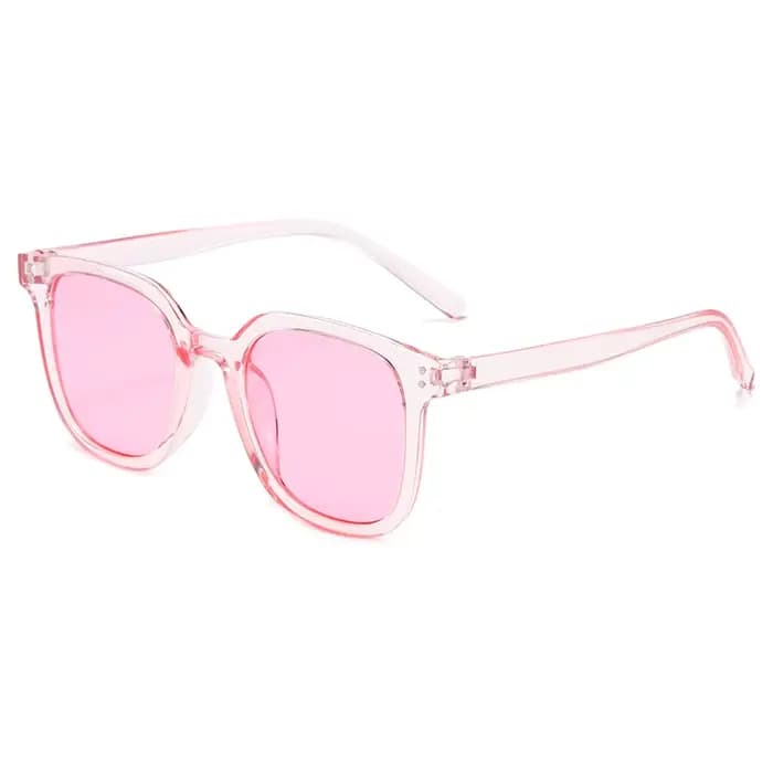 Lunettes de soleil carrées tendance vintage roses pour femmes, monture noire, style coréen surdimens
